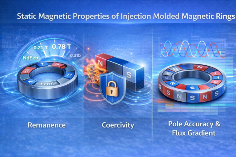 static magnetic properties of injection molded magnetic rings