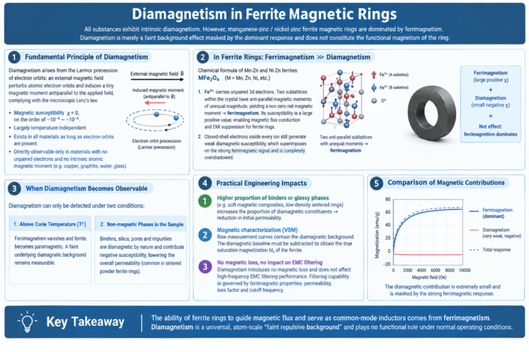 Diamagnetism in Ferrite Magnetic Rings